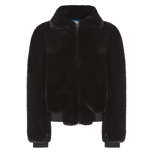 Beatrix Faux Fur Bomber In Black (S)