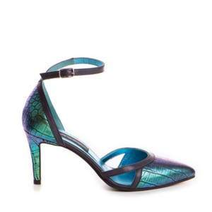 Cassandra Iridescent Green-Purple Leather Pumps (4 UK)