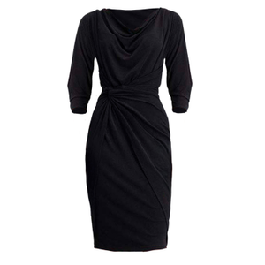 Cowl Tie Drape Dress In Black (M)