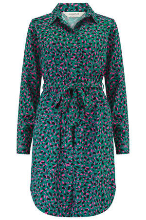 Georgia Mini Shirt Dress Green, Layered Spot (M)