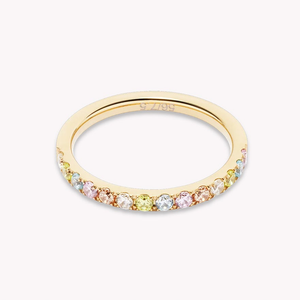 Elegance Halo Ring Gold Plated Multicolour Pastel
