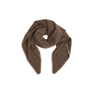 Knitted Triangle Coffee Shawl Wrap (one size)