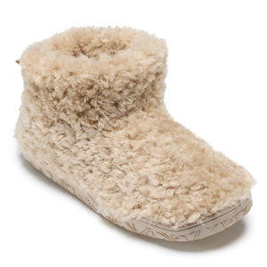 Lauren - Luxury Borg Fleece Short Slipper Boot - Biscuit (M)