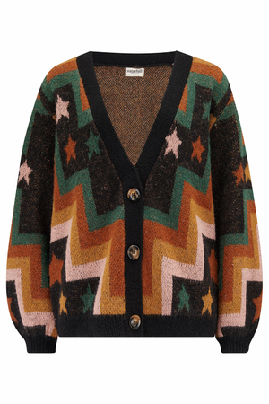Morganna Cardigan Multi, Chevron & Stars (XL)