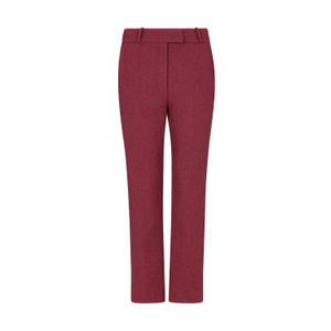 Pandora Tapered Herringbone Print Trouser In Pink (M)