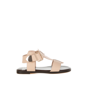 Shayla Gladiator Flat Sandals In Beige By Rag & Co (8 UK)