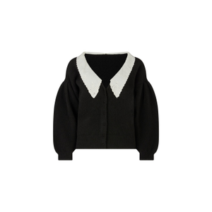 Suzzanna Embroidered Collar Cardigan In Black (M)