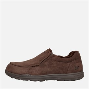 SKECHERS Mens Expected X Larmen Moccasin Slippers Chocolate