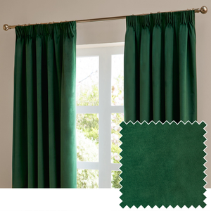 Furn Ultimate Velvet Ready Made Blackout Curtains Emerald