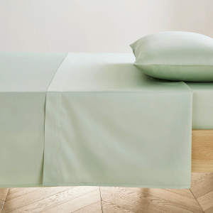 300TC Cotton Sateen Flat Sheet - Sage Double 230x260cm