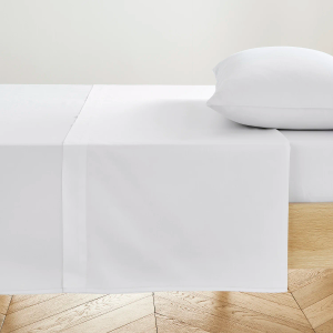 300TC Cotton Sateen Flat Sheet - White King Size 275x275cm