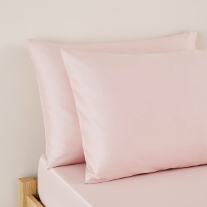 300TC Cotton Sateen Pillowcase Pair - Blush