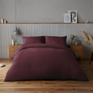 Silentnight Supersoft Duvet Cover Set - Burgundy Double 200x200cm