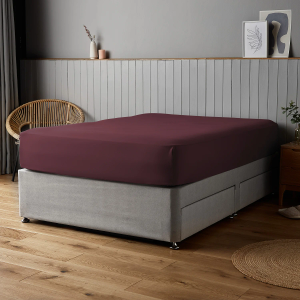 Silentnight Supersoft Fitted Sheet - Burgundy Double 135x190cm