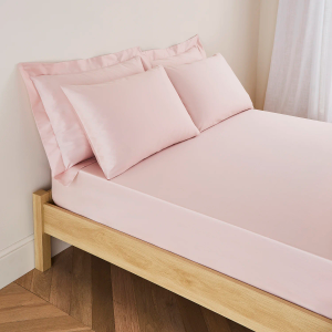 300TC Cotton Sateen Extra Deep Fitted Sheet - Blush King Size 150x200cm