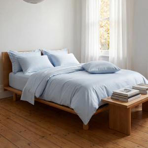 300TC Cotton Sateen Duvet Cover - Light Blue Super King 220x260cm