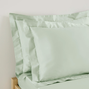 300TC Cotton Sateen Oxford Pillowcase Pair - Sage