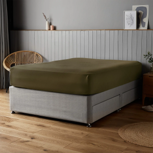 Silentnight Supersoft Fitted Sheet - Olive Double 135x190cm