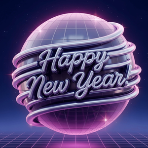 Happy New Year Disco Ball Card