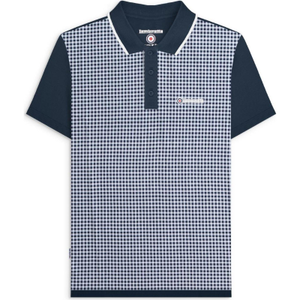 Lambretta Mens Gingham Polo Shirt - XL / Navy