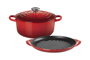 Le Creuset UK000120600 Cast Iron 2 piece Set Cerise