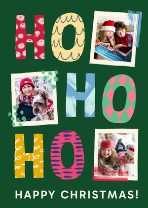Ho Ho Ho Photo Upload Happy Christmas Card