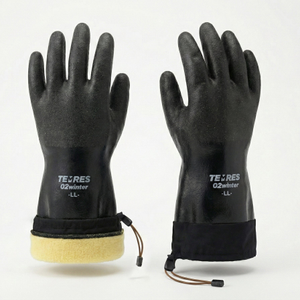 SHOWA 282-02 Waterproof Breathable Insulated Work Glove with Extended Drawcord Cuff in Black
