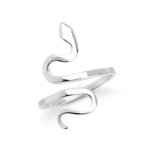 Signature Silver Plain Snake Ring