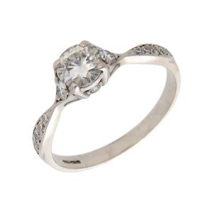 Pre-Owned 9ct White Gold Moissanite Solitaire Ring