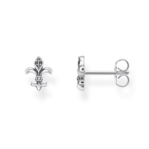 Silver Fleur De Lis Stud Earrings