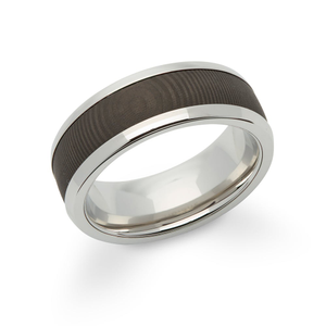 Steel 8mm Ring with Carbon Fibre