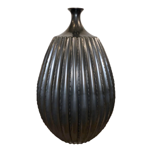 Studio a Home Modern Gunmetal Finished Sawtooth Vase