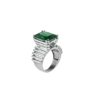 Noir Prism Green Crystal Ring