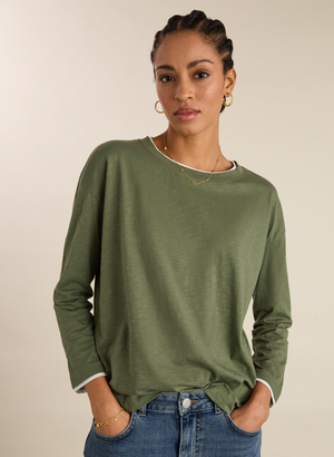 Alexandra Organic Cotton Relaxed Top - UK 12 | EU 38 | US 08 / Light Khaki