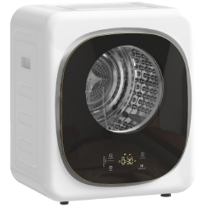 HOMCOM Secadora de 4 kg, diseño compacto, 5 modos, temporizador, Blanco+Negro