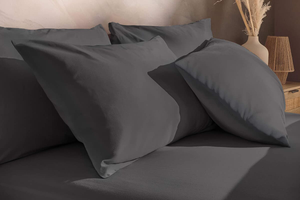 Silentnight Washed Cotton Rich Pillowcase Pair - Charcoal