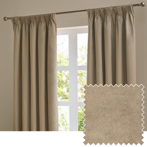 Furn Ultimate Velvet Ready Made Blackout Curtains Mocha