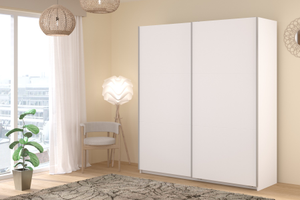 Parisot Swing Sliding Door Wardrobe with Hanging Rails White