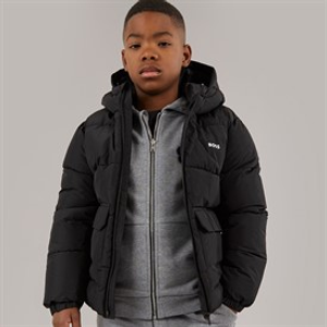 BOSS Boys Puffer Coat Black
