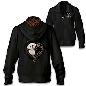 Paw Prints On My Heart Women's Hoodie Bichon Frise