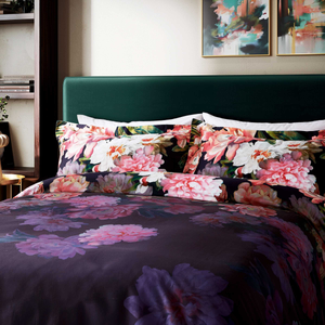 Painted Posy Duvet Cover SET, Navy