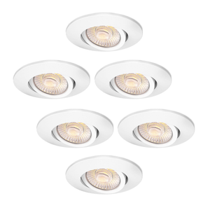 6x Spot Encastrable LED Blanc - IP65 - 4W - CCT - Ø86 mm - 5 ans de garantie - Convient pour la salle de bain
