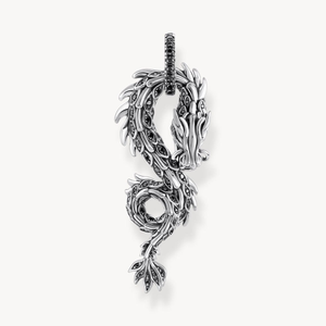 Rebel Silver Zirconia Dragon Pendant