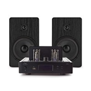 AVCOM Tube Amplifier with Passive Speakers, Black