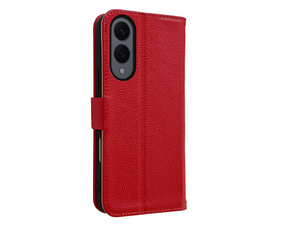 Premium Leather Wallet Case for Samsung Galaxy S25 Edge - Red