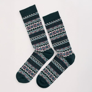 Seasalt Mens Bloomin Good Fair Isle Socks Harlyn Dark Lake Size 8-12