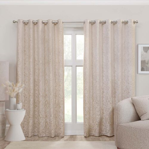 BRUSHED FLORAL IVORY 66x54 Curtain