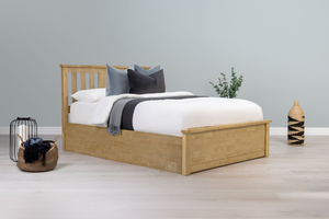 Chester Light Oak Ottoman Storage Bed Frame - 4ft6 Double