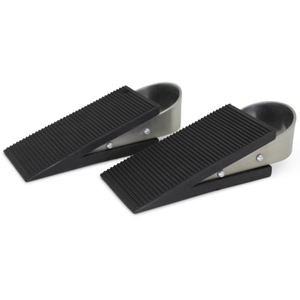 Benson Heavy Duty Rubber Door Stopper Set with Stainless Steel Handle I Pack of 2