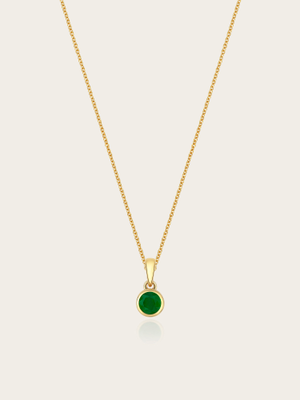 Gigi Natural Emerald 9K Yellow Gold May Birthstone Pendant